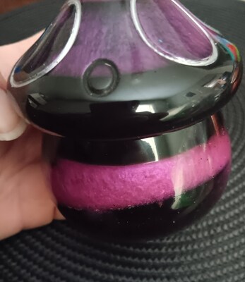 Pink and Black Resin Mushroom Trinket Jar - image3